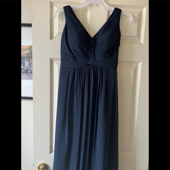Bill Levkoff Navy Blue Bridesmaid Gown Size 2 - Picture 4 of 14